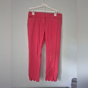 Loft Coral Scalloped Riviera Cropped Pant